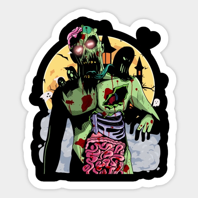 Scary Zombie Halloween Sticker by Noseking